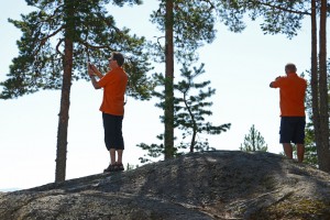 Benny och Håkan förevigar den underbara utsikten vid.